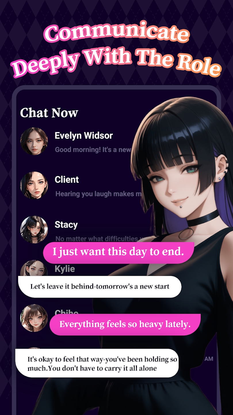 TalkSoul AI 角色列表与连续对话界面